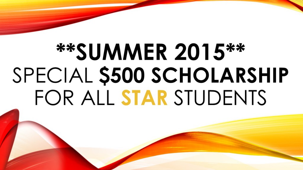 Special scholarship for Summer 2015!