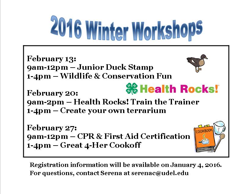 Winter Workshops 2016