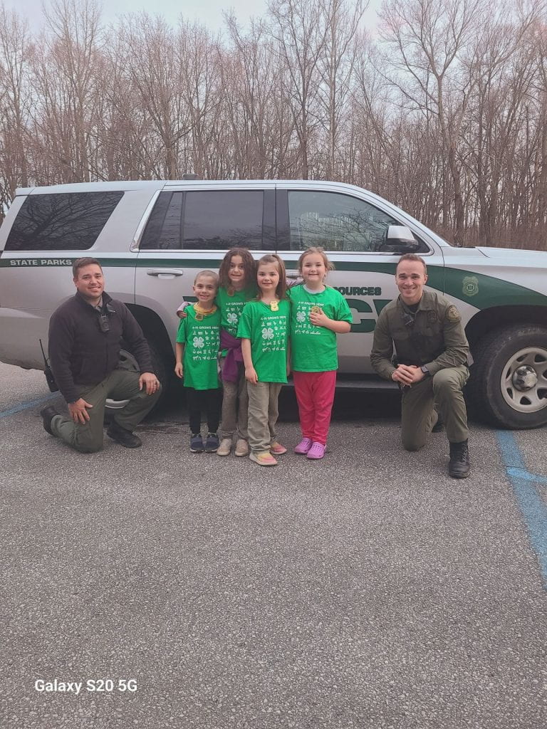 Club members with State Park Rangers

