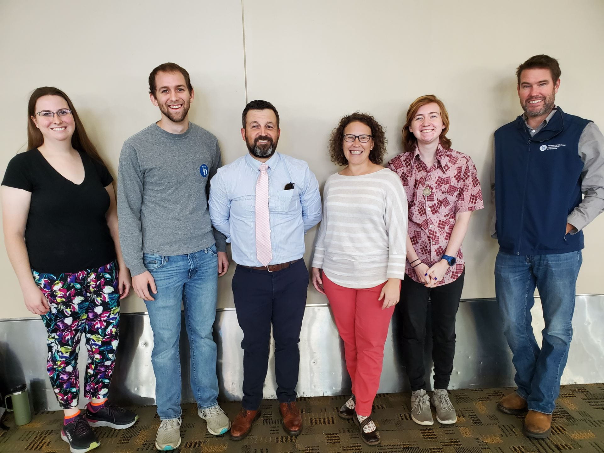 Pictured from left to right: L. Mosesso (former graduate student), J. Newswanger (graduate student), J. Emerson (Extension agent/graduate student), Dr. A. Shober; W. Blew (graduate student), and Dr. J. Miller. Not pictured: S. Riggi (Extension agent), H. Gibson (Extension program coordinator), and research technician S. Tingle.
