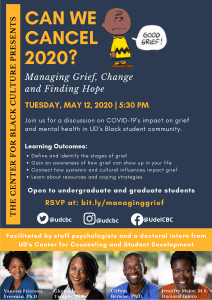 flyer for Can We Cancel 2020 workshop on May 12 2020