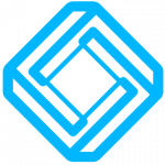 Equatio logo consisting of blue interlocking lines forming the shape of a diamond