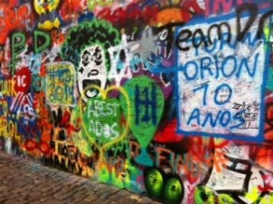  This is the Lennon wall in Prague!