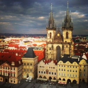 And here's a picture of the view from the clock tower in the center square of Prague!
