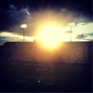 Yet another striking sunset at a UD football game