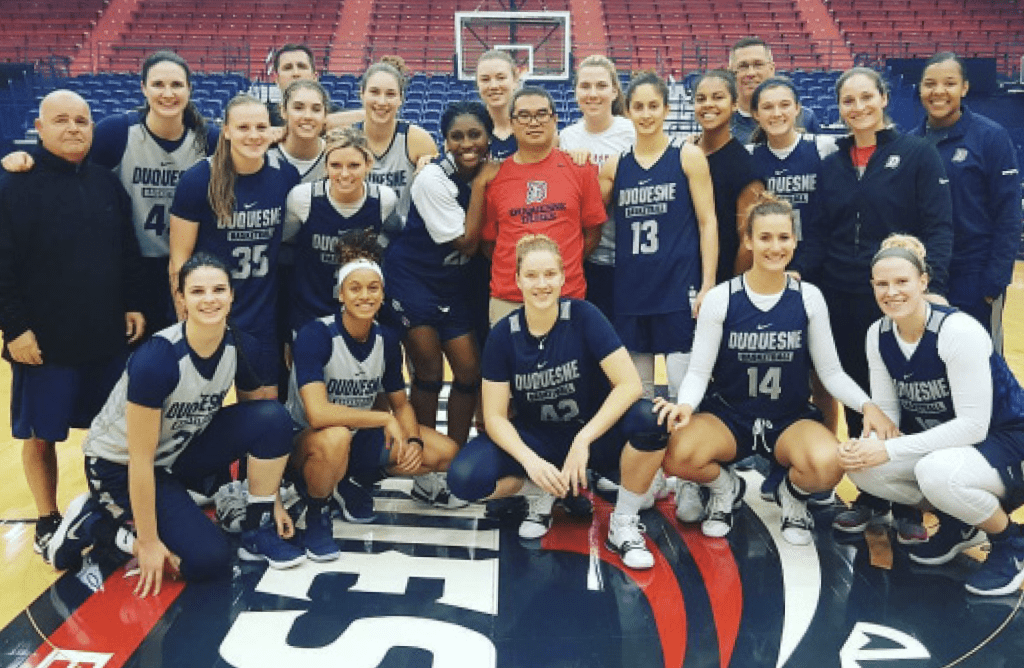 Duquesne Women's basketball team and coaches