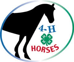 4-H Horses - a horse shadow with the 4-H Logo