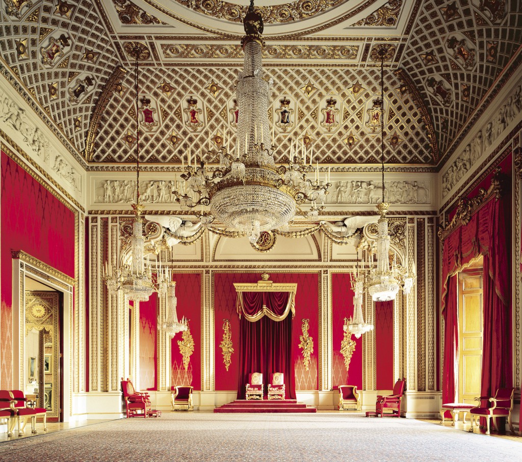 Buckingham Palace Throne Room. (Royal Collection, courtesy of royal.gov.uk, Photo by Derry Moore © 2009