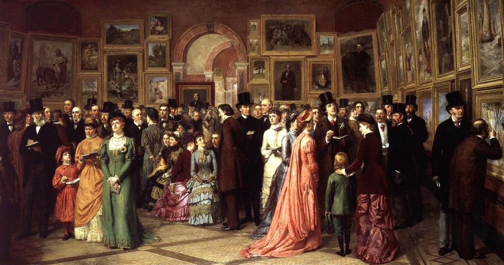William Powell Frith, "A Private View at the Royal Academy," Oil on Canvas, 1883