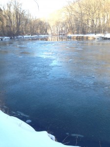 Frozen Stream at Dusk