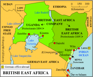 Map of British Kenya 1920-1963