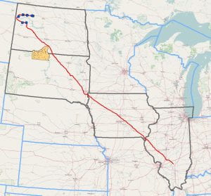 Map of the Dakota Access Pipeline