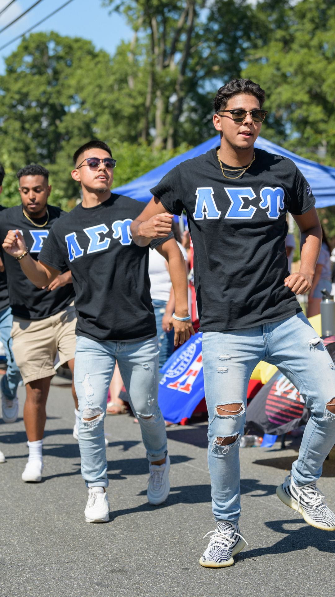 Fraternity members perform during the Involvement Fair