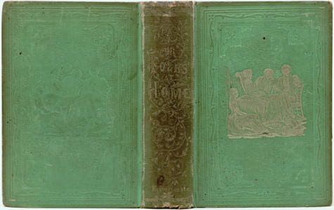 Emerald green bookcloth with discolored spine