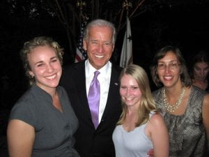 Meghan Wallace, Sara White & Angela Seguin with Vice President Joe Biden, September 2010