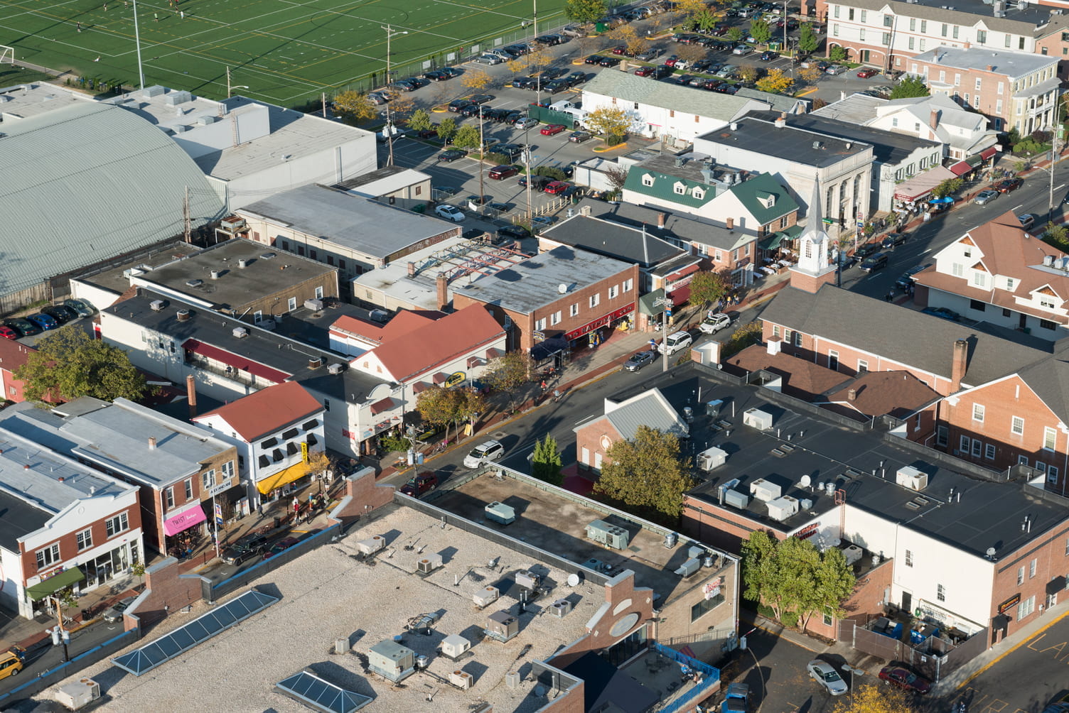 Aerial of Main Street, Newark