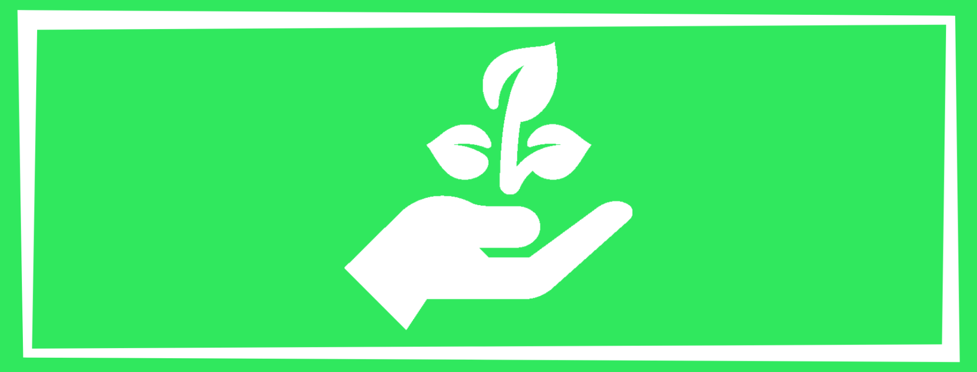 environmental wellness solid square with a hand holding a plant