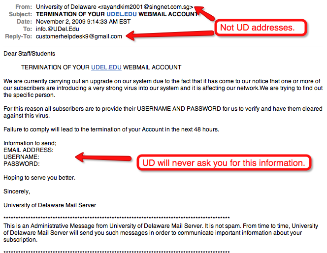 2009 phishing example 2