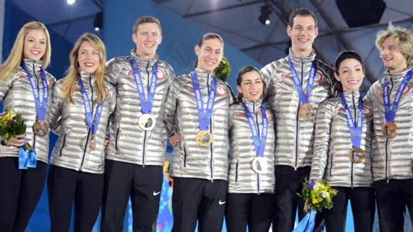 US Third Place figure skating team. Image courtesy U.S. Department of Defense