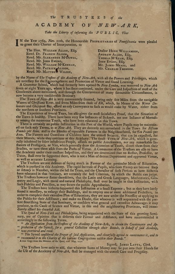 Advertisement for Subscriptions - 1772