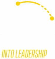 LEAP Into Leadership White and Gold logo