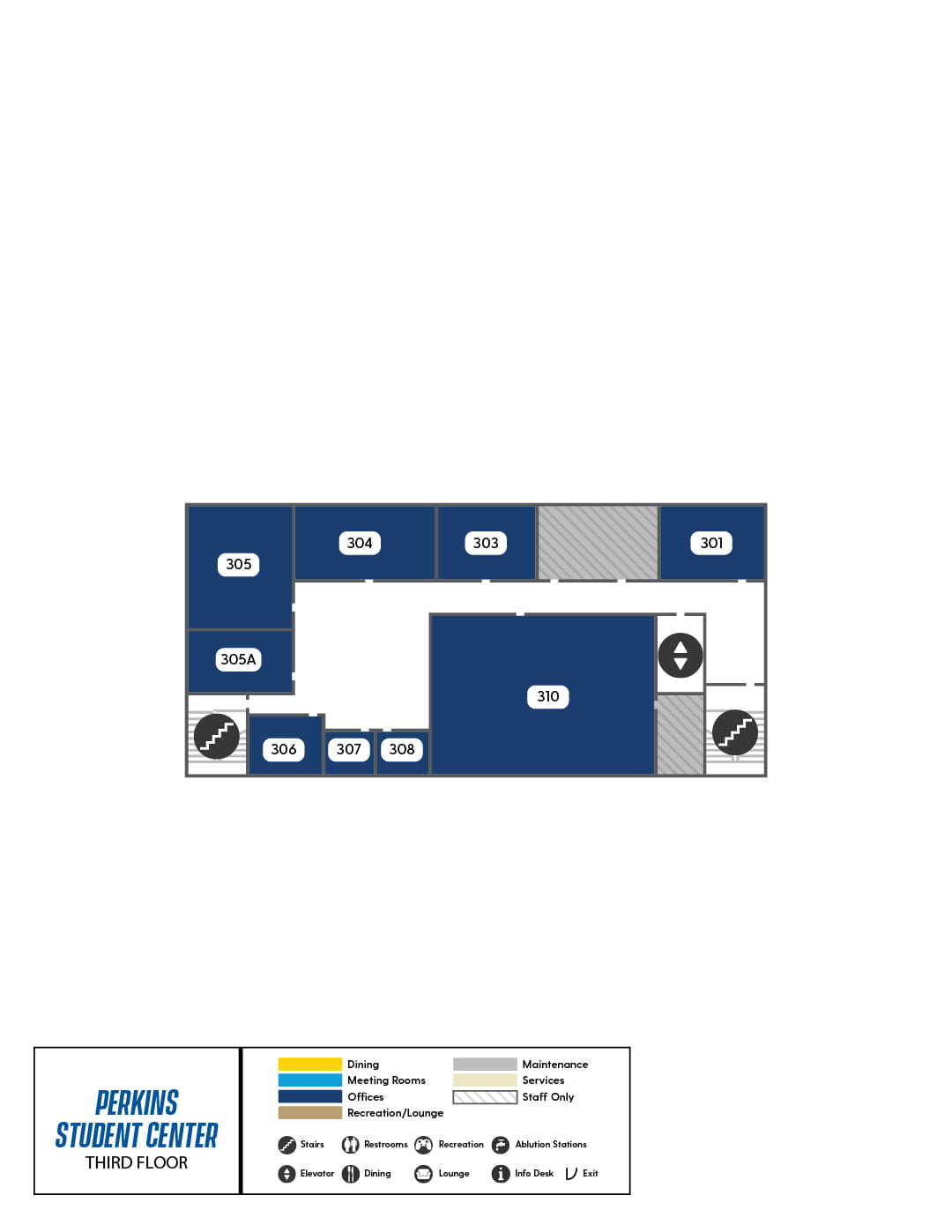 Perkins Third Floor map, showing multiple office spaces