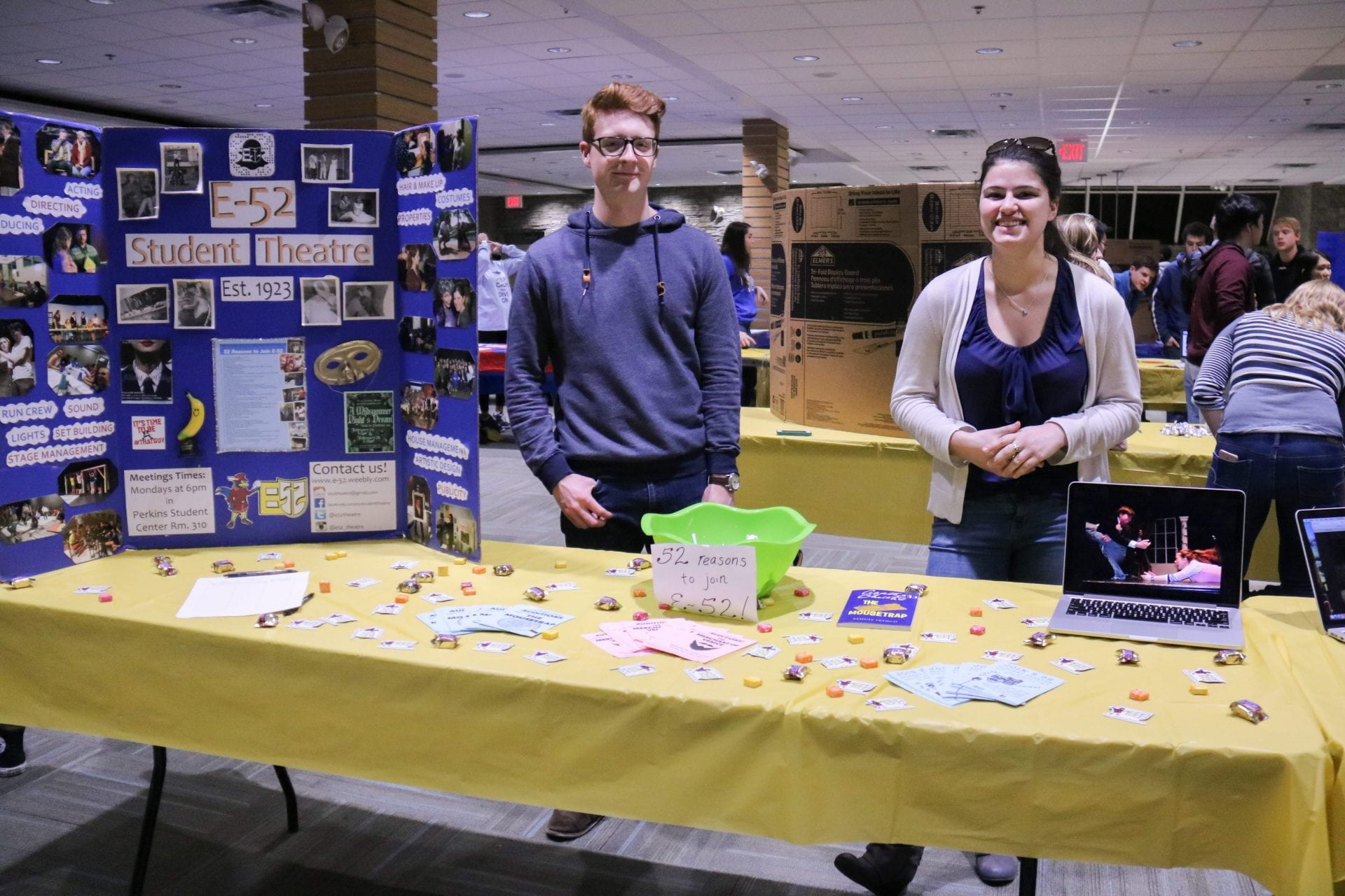 E-52 Student Theatre table at Spring Activities Night