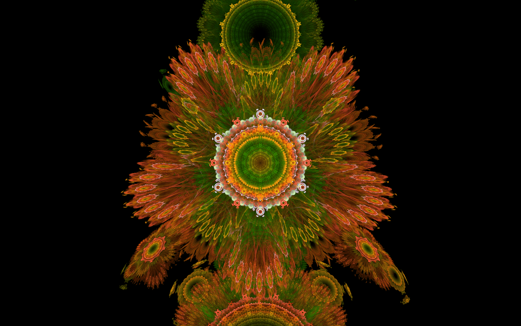 Orange and green fractal image